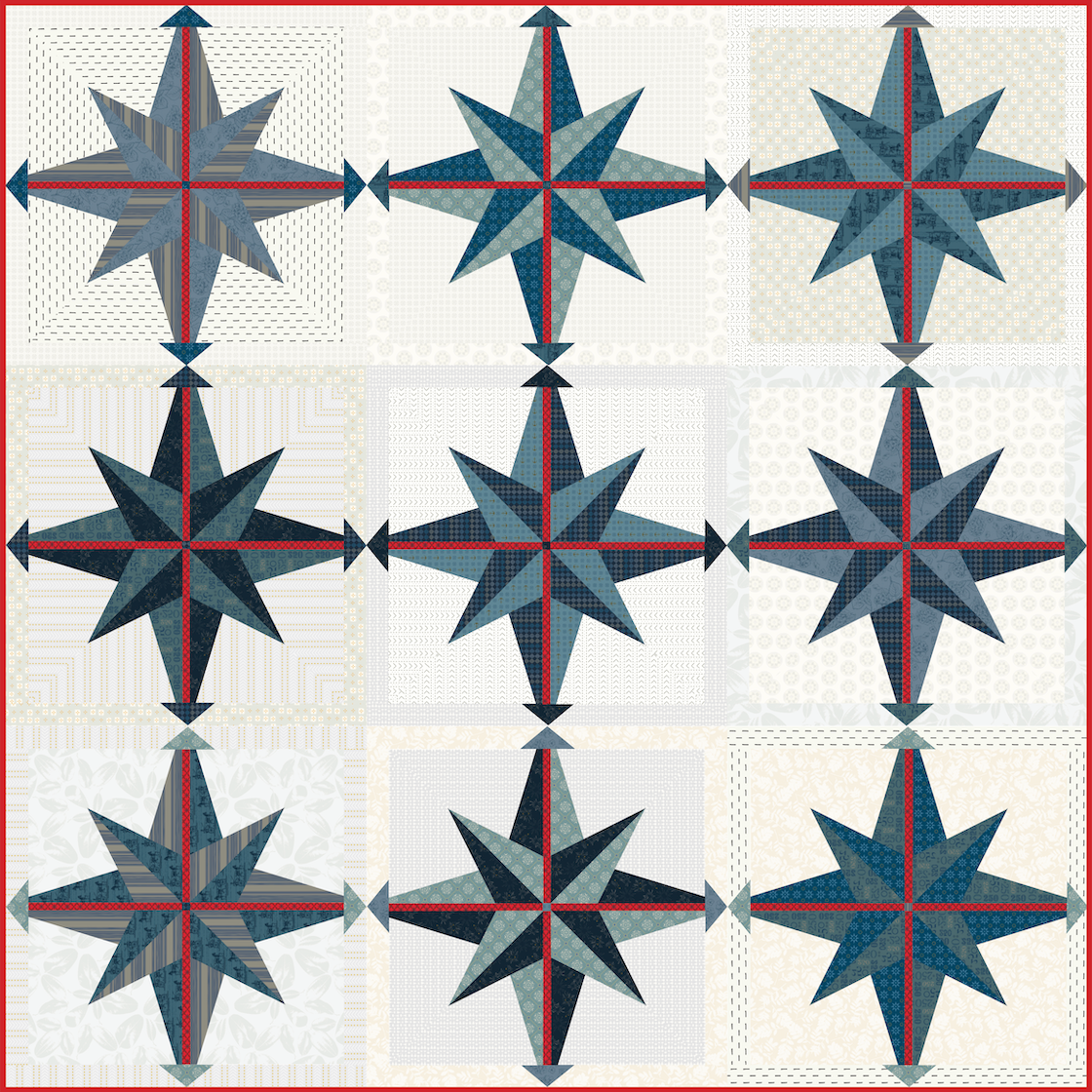 Double Starburst Quilt Kit in Primitive Cloth (Ships December 2025)