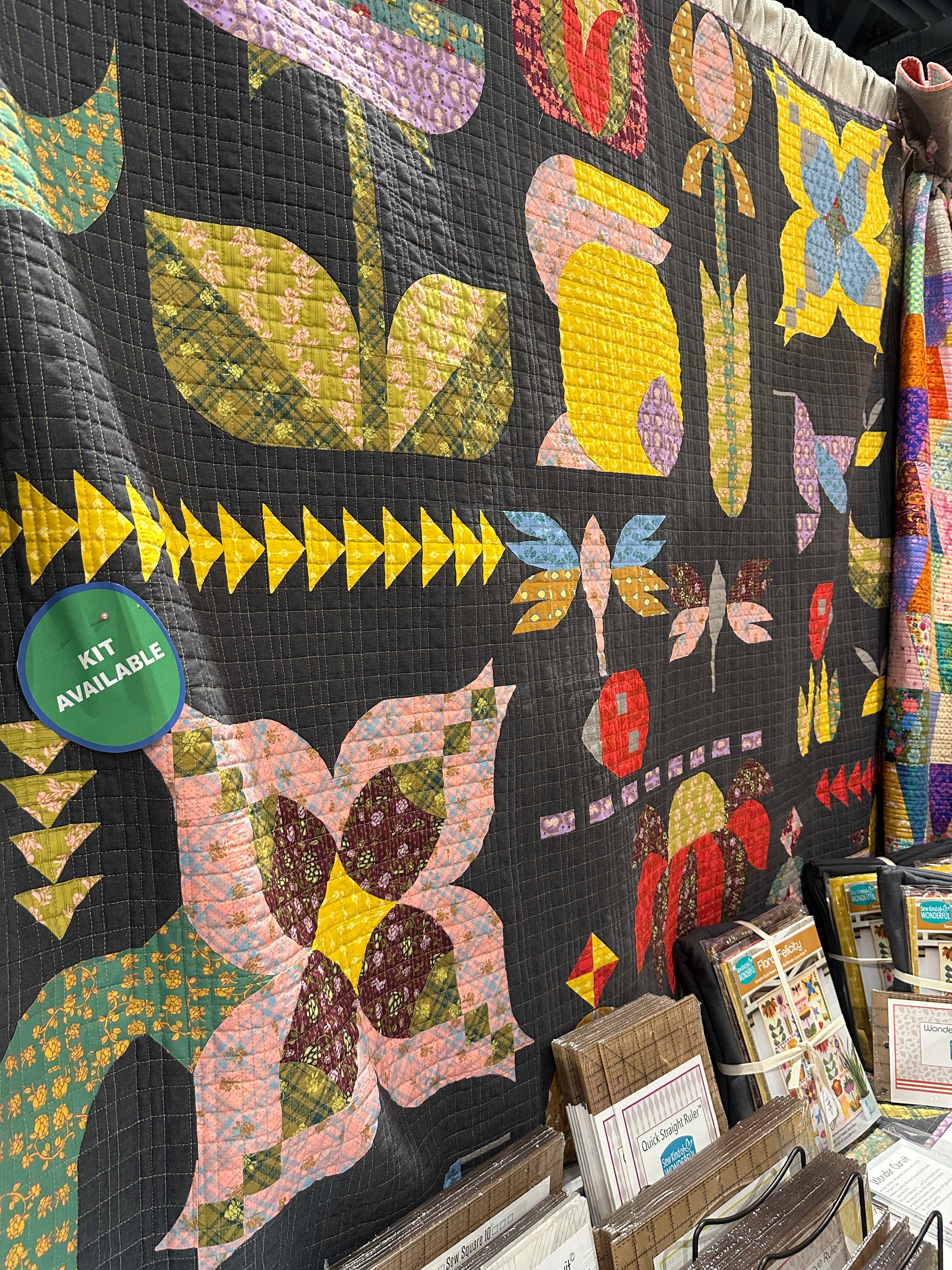 Floral Felicity Quilt Kit with Dark Background