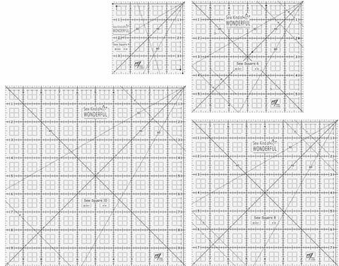 Sew Square Ruler Set (4"-6"-8"-10")