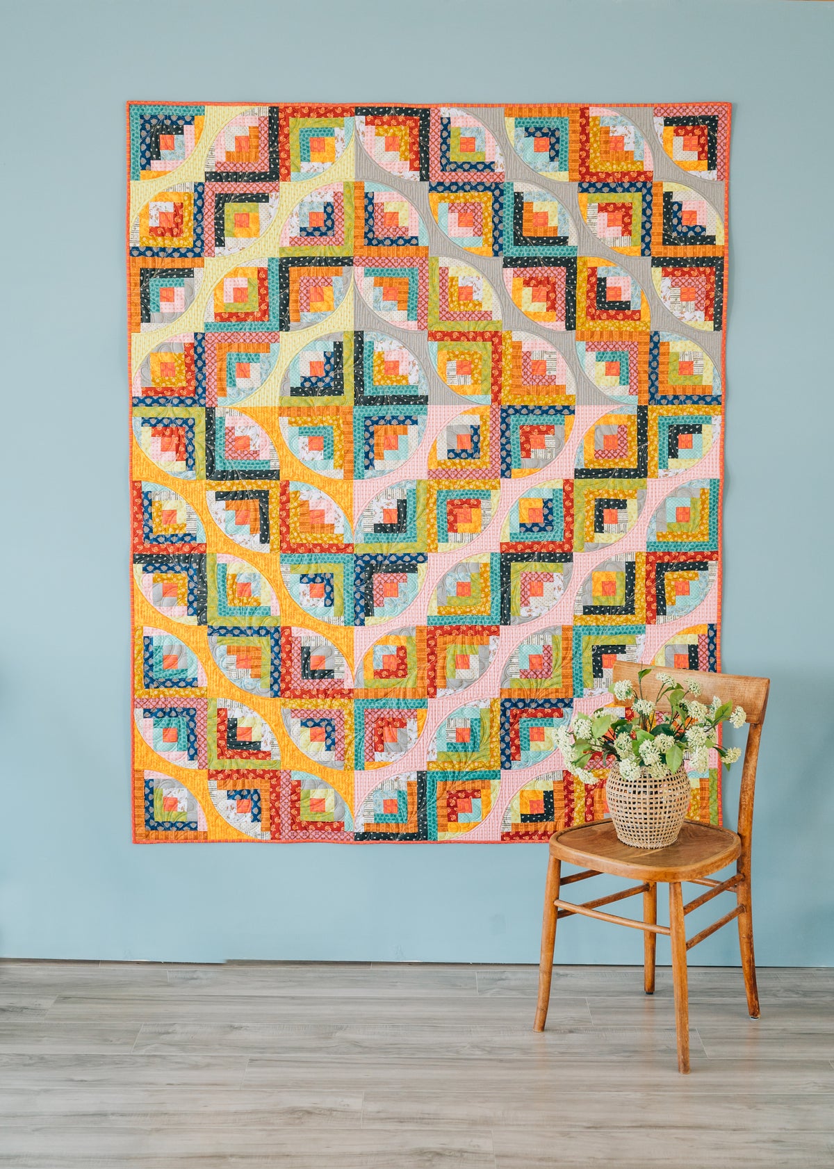 Quebec Patterns Curvy Log Cabin Quilt Pattern (PDF)